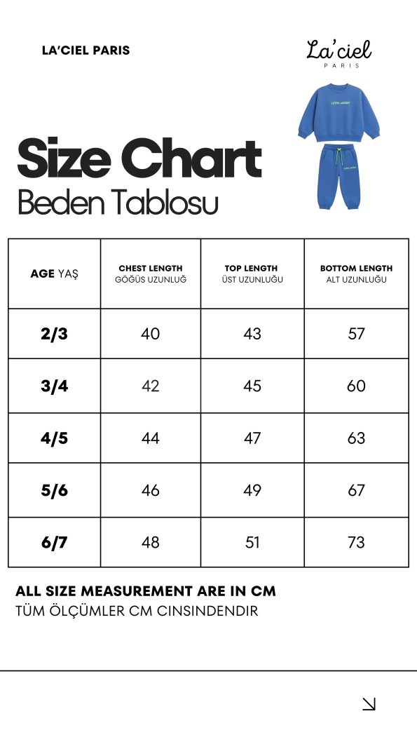 Unisex Kids Cotton Blue Oversized Sweatshirt and Jogger Set - Neon Details