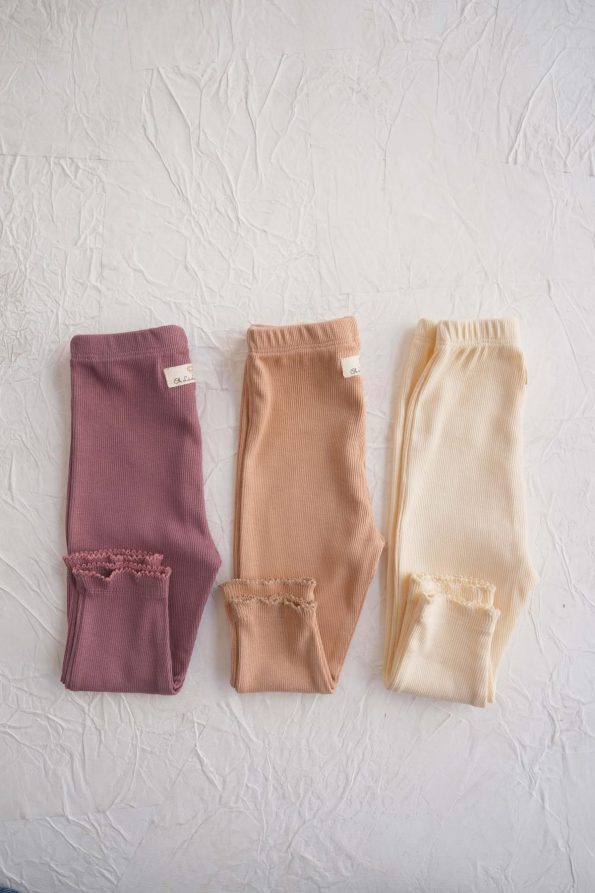 Set of 3 Baby Ribbed Leggings Model 3