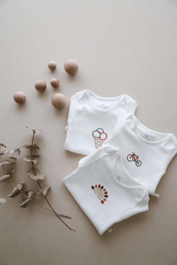 3-Pack Embroidered Short Sleeve Bodysuit Set