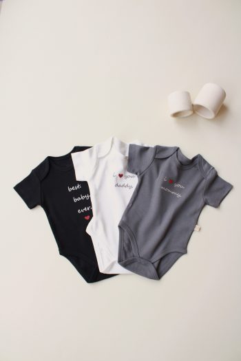 3-Piece Embroidered Short Sleeve Bodysuit Set