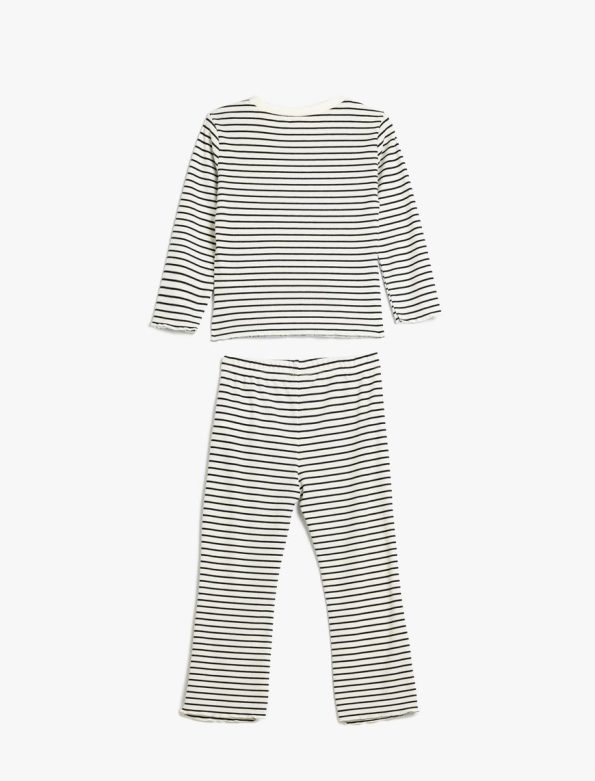 Girls' Baby 2-Piece Ribbed Set with Long Sleeve Top and Pants