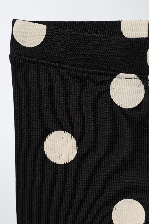 Girls' Cotton Black Polka Dot Sweatshirt and Leggings Set