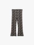 Girls' Floral Cotton Flared Leggings with Pockets