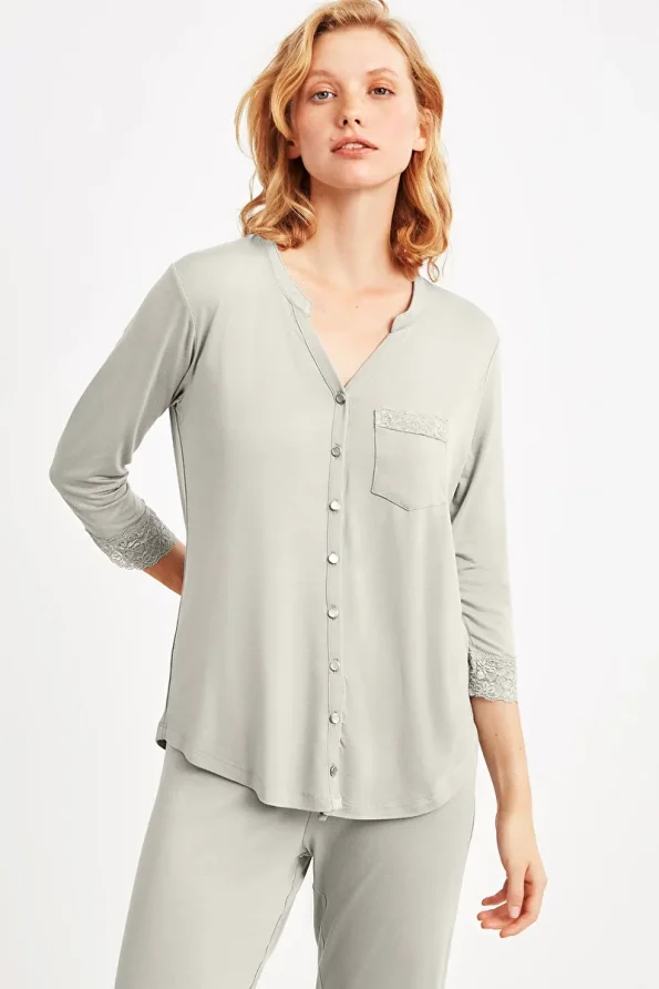 Catherines Maternity Pajama Set - Light Green