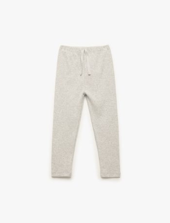 Girls' Cotton Ribbed Basic Long Leggings