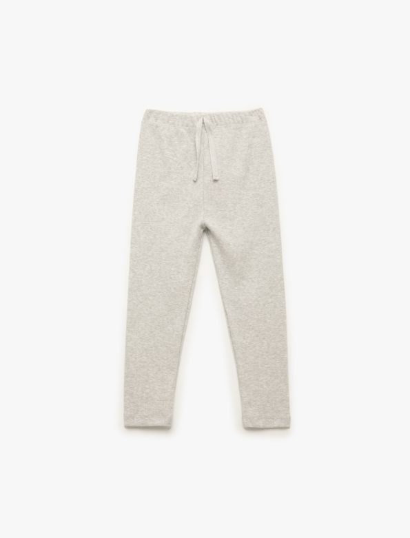 Girls' Cotton Ribbed Basic Long Leggings