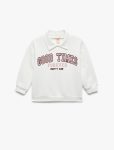 Girls' Baby Long Sleeve Printed Polo Neck Sweatshirt