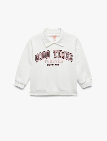 Girls' Baby Long Sleeve Printed Polo Neck Sweatshirt