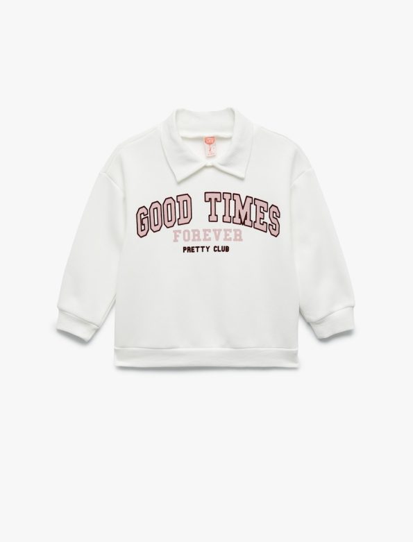 Girls' Baby Long Sleeve Printed Polo Neck Sweatshirt