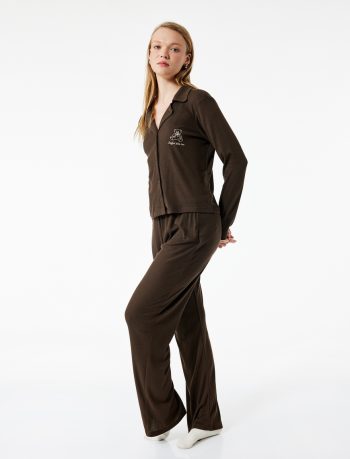 Shirt Collar Pajama Set