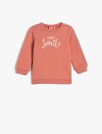 Girls' Embroidered Fleece Lined Cotton Sweatshirt