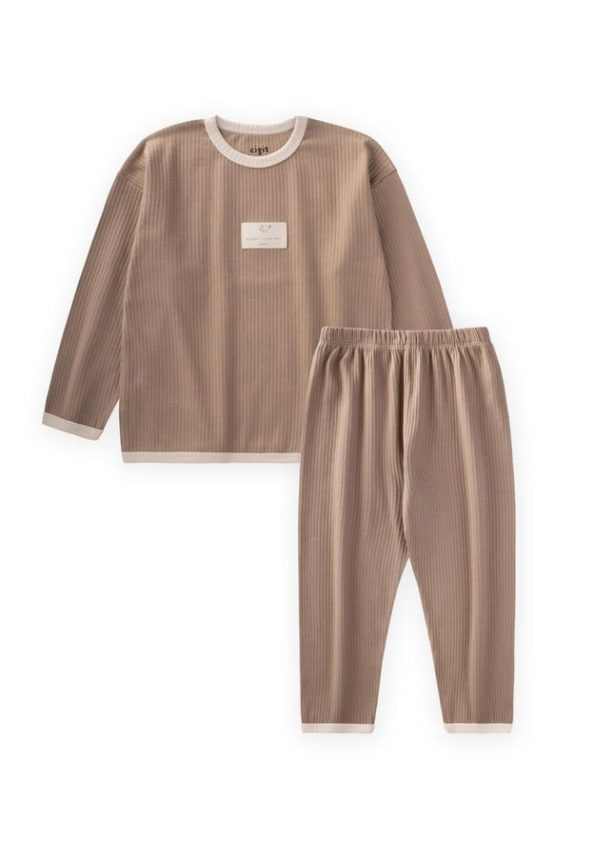 Pajama Set with Binding Details for Ages 2-10