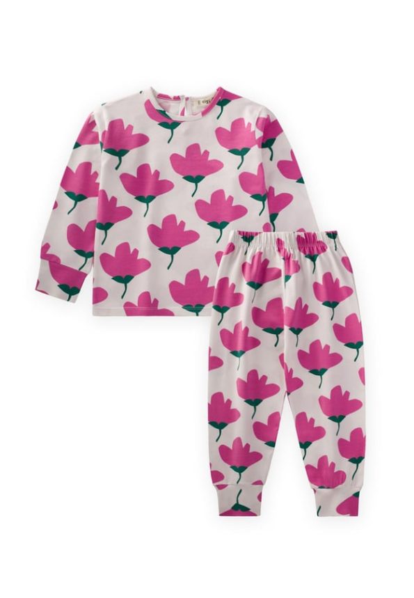 Patterned Pajama Set for Ages 2-10 - Tulip Design