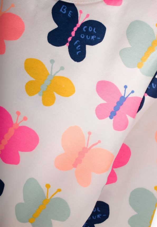 Butterfly Pattern Pajama Set for Ages 2-10