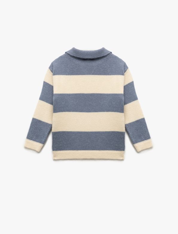 Baby Boy Striped Polo Neck Sweater