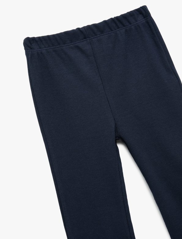 Girls' Cotton Elastic Waist Basic Flared Leggings