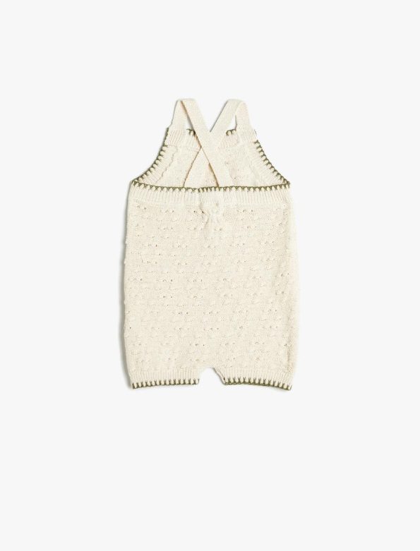 Girls' Baby Knitted Romper with Straps