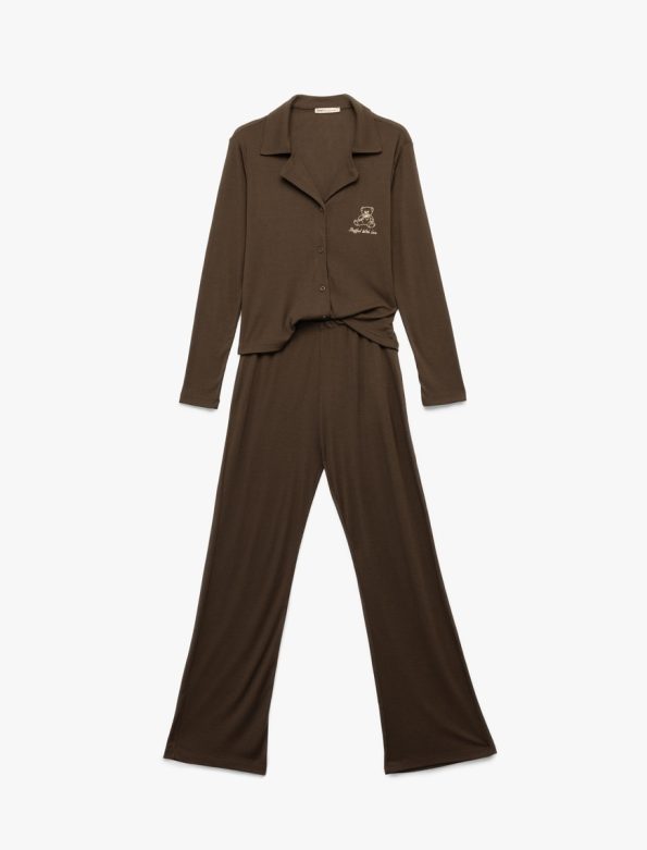 Shirt Collar Pajama Set