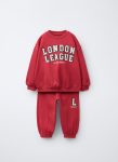 Boys' Cotton Red London League Sweatshirt and Jogger Set