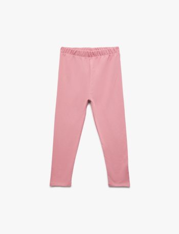 Cotton Elastic Waist Basic Leggings for Baby Girls