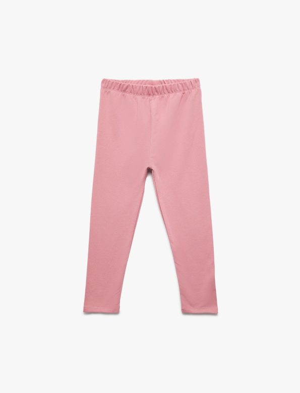 Cotton Elastic Waist Basic Leggings for Baby Girls