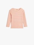 Girls' Long Sleeve Ribbed Cotton T-Shirt