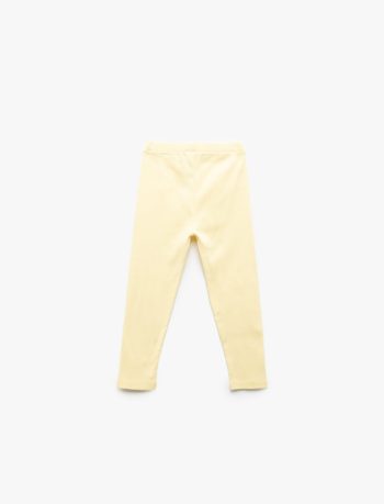 Cotton Label Detail Basic Leggings for Baby Girls