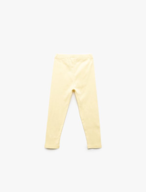 Cotton Label Detail Basic Leggings for Baby Girls