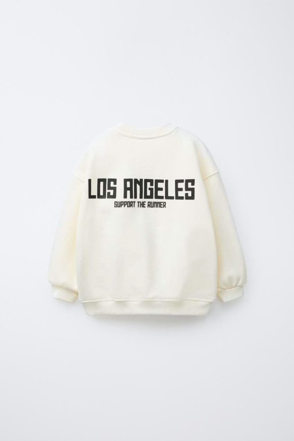 Boys' Cotton Ecru 8 Printed Sweatshirt and Tracksuit Set