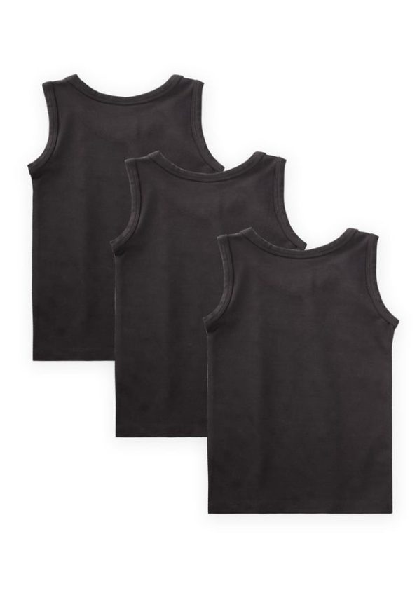 Triple Wide Strap Tank Top Set 2-9 Years Black