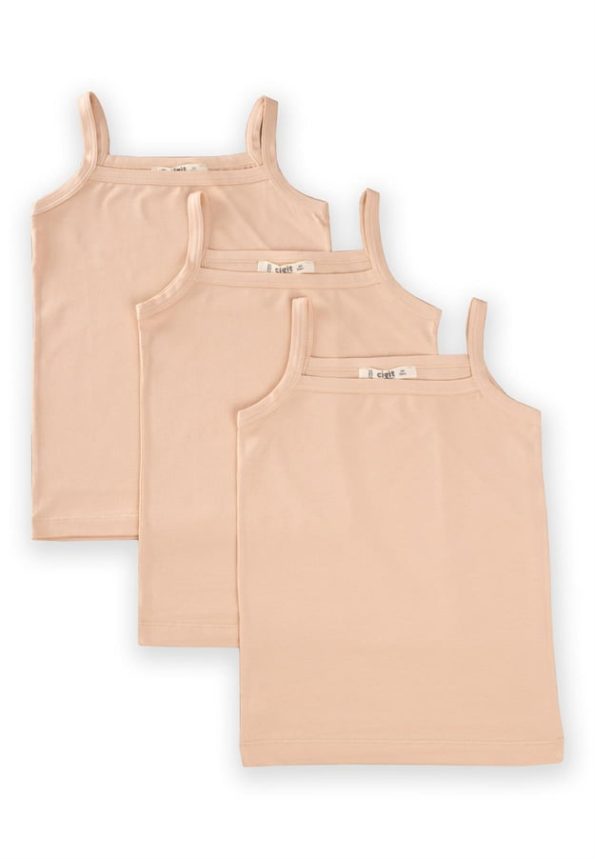 Girls' Spaghetti Strap Tank Top Set in Light Peach