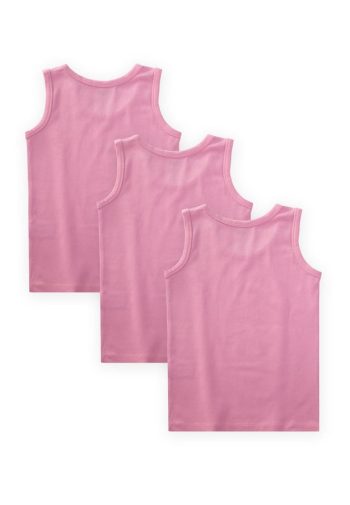 Triple Wide Strap Girl's Tank Top 2-9 Years Candy Pink