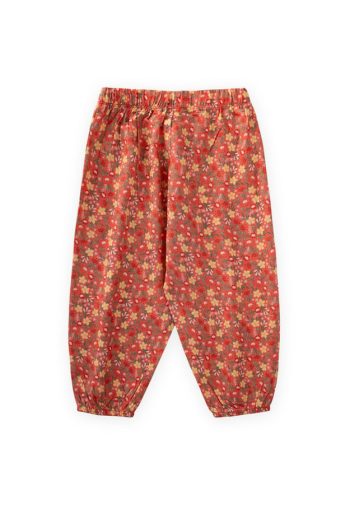 Printed Ankle-Length Harem Pants for Ages 3-9 in Peach