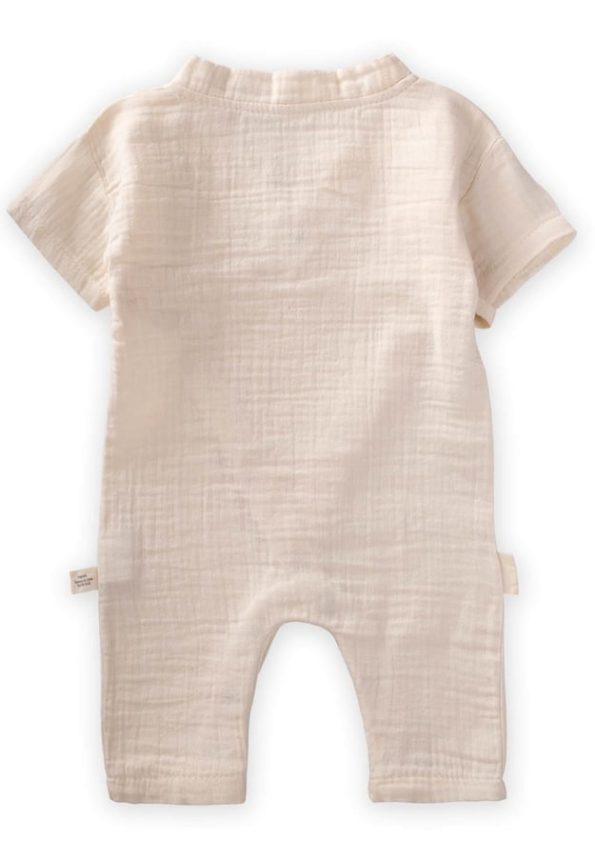 Organic Cross-Over Muslin Jumpsuit 0-9 Months Natural