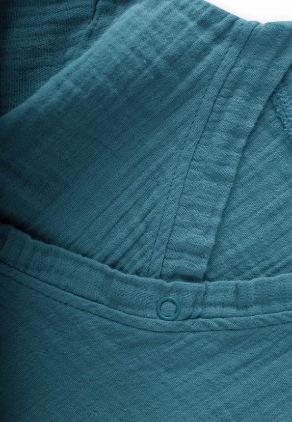Organic Cross-Over Muslin Jumpsuit 0-9 Months Turquoise