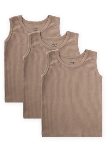 Three-Pack Wide Strap Tank Top 2-9 Years Mink