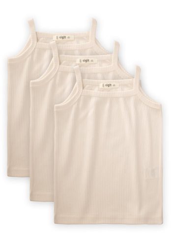 Triple Strap Tank Top for Ages 2-9 in Beige