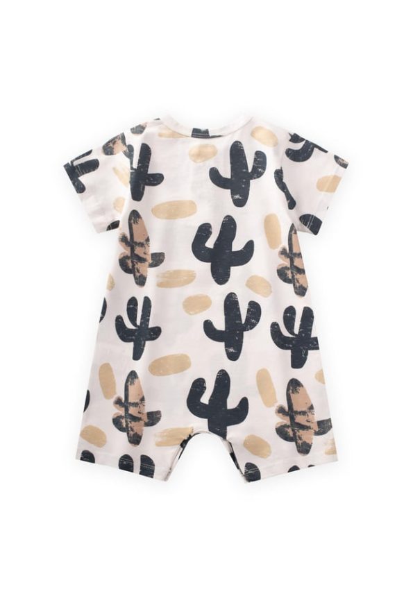 Patterned Romper for Ages 0-4 Off-White