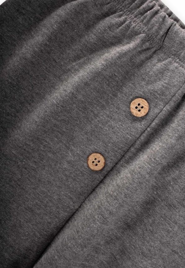 Faux Button Baby Tracksuit 0-3 Years Grey Melange