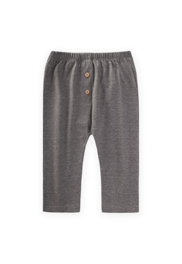 Faux Button Baby Tracksuit 0-3 Years Grey Melange