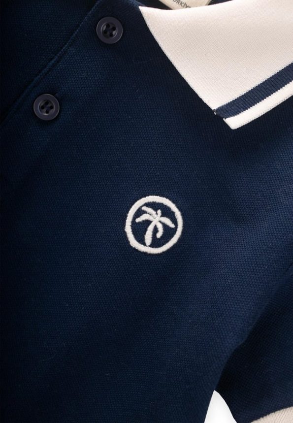 Polo Collar T-Shirt for Ages 2-10 Navy Blue