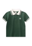Polo Neck T-Shirt for Ages 2-10 in Olive Green
