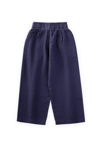 Organic Muslin Pants for Ages 2-10 in Navy Blue