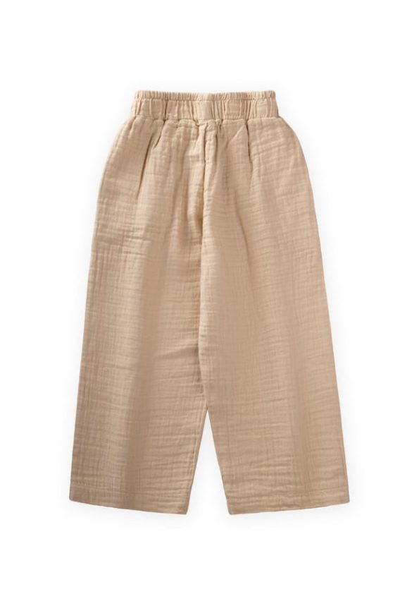 Organic Muslin Pants for Ages 2-10 Beige