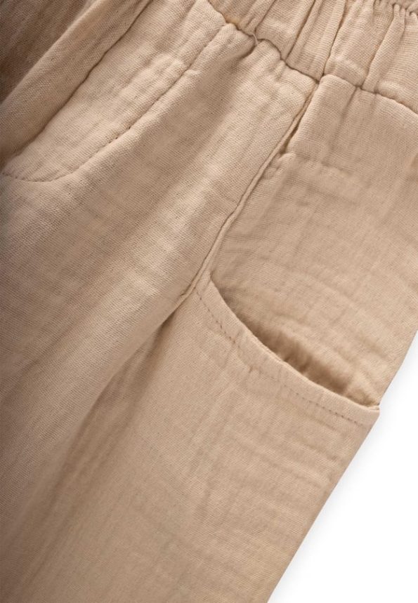 Organic Muslin Pants for Ages 2-10 Beige