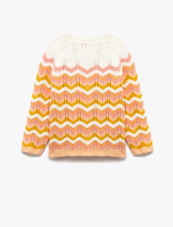 Girls' Cotton Long Sleeve Crew Neck Knit Cardigan
