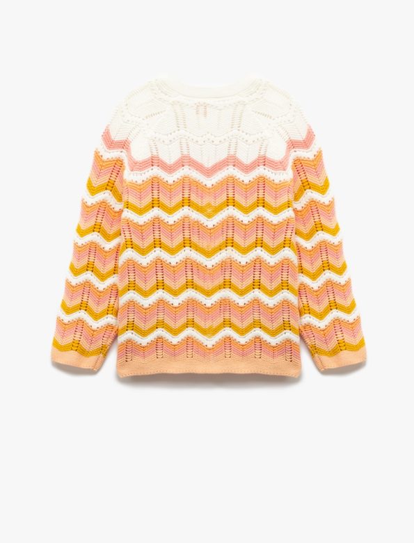 Girls' Cotton Long Sleeve Crew Neck Knit Cardigan