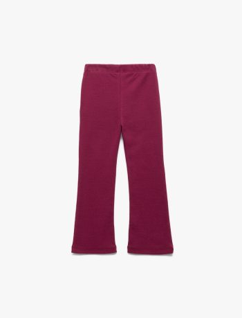 Girls' Cotton Ribbed Basic Flared Leggings