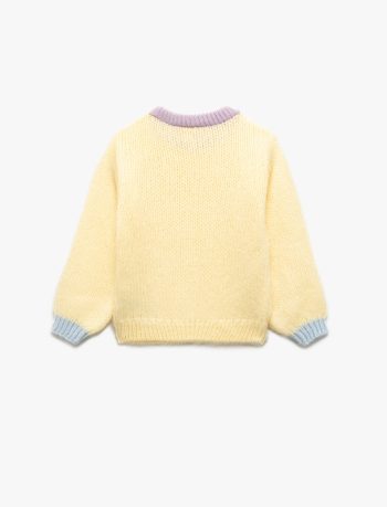 Girls' Long Sleeve Color Block Knit Sweater