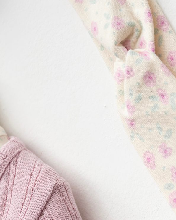 Girls' Cotton Blush Cardigan Floral 3-Piece Dress Set